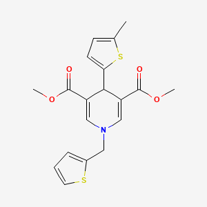 dimethyl 4-(5-methyl-2-thienyl)-1-(2-thienylmethyl)-1,4-dihydro-3,5-pyridinedicarboxylate