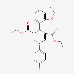 molecular formula C25H26FNO5 B3438610 diethyl 4-(2-ethoxyphenyl)-1-(4-fluorophenyl)-1,4-dihydro-3,5-pyridinedicarboxylate 