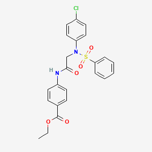 molecular formula C23H21ClN2O5S B3438618 ethyl 4-{[N-(4-chlorophenyl)-N-(phenylsulfonyl)glycyl]amino}benzoate 
