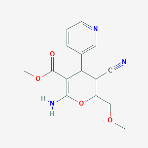 molecular formula C15H15N3O4 B343863 methyl 2-amino-5-cyano-6-(methoxymethyl)-4-(3-pyridinyl)-4H-pyran-3-carboxylate 