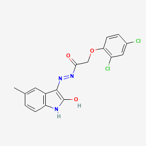 molecular formula C17H13Cl2N3O3 B3438635 2-(2,4-dichlorophenoxy)-N'-(5-methyl-2-oxo-1,2-dihydro-3H-indol-3-ylidene)acetohydrazide 