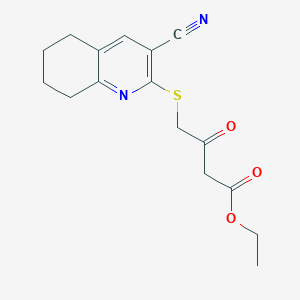 molecular formula C16H18N2O3S B343864 Ethyl 4-[(3-cyano-5,6,7,8-tetrahydroquinolin-2-yl)sulfanyl]-3-oxobutanoate 