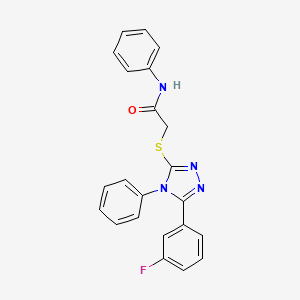 molecular formula C22H17FN4OS B3438643 2-{[5-(3-fluorophenyl)-4-phenyl-4H-1,2,4-triazol-3-yl]thio}-N-phenylacetamide 