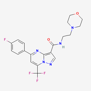 molecular formula C20H19F4N5O2 B3438675 5-(4-fluorophenyl)-N-[2-(4-morpholinyl)ethyl]-7-(trifluoromethyl)pyrazolo[1,5-a]pyrimidine-3-carboxamide 