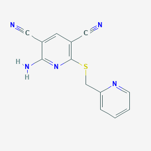 molecular formula C13H9N5S B343868 2-Amino-6-(pyridin-2-ylmethylsulfanyl)pyridine-3,5-dicarbonitrile 