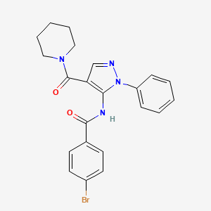 molecular formula C22H21BrN4O2 B3438689 4-bromo-N-[1-phenyl-4-(1-piperidinylcarbonyl)-1H-pyrazol-5-yl]benzamide 