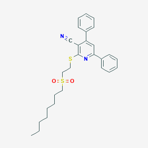molecular formula C28H32N2O2S2 B343872 2-{[2-(Octylsulfonyl)ethyl]sulfanyl}-4,6-diphenylnicotinonitrile 