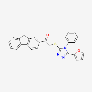 molecular formula C27H19N3O2S B3438725 1-(9H-fluoren-2-yl)-2-{[5-(2-furyl)-4-phenyl-4H-1,2,4-triazol-3-yl]thio}ethanone 