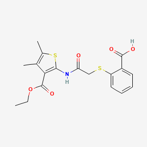 2-[(2-{[3-(ethoxycarbonyl)-4,5-dimethyl-2-thienyl]amino}-2-oxoethyl)thio]benzoic acid