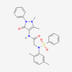 molecular formula C27H28N4O4S B3438747 N~1~-(1,5-dimethyl-3-oxo-2-phenyl-2,3-dihydro-1H-pyrazol-4-yl)-N~2~-(2,5-dimethylphenyl)-N~2~-(phenylsulfonyl)glycinamide 