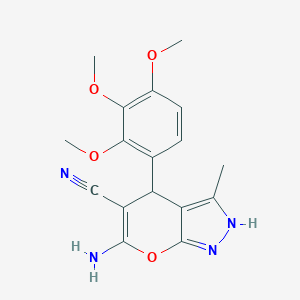 molecular formula C17H18N4O4 B343879 6-Amino-3-methyl-4-(2,3,4-trimethoxyphenyl)-2,4-dihydropyrano[2,3-c]pyrazole-5-carbonitrile 