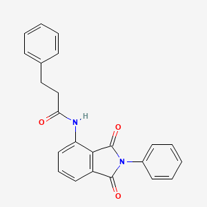 molecular formula C23H18N2O3 B3438821 N-(1,3-dioxo-2-phenyl-2,3-dihydro-1H-isoindol-4-yl)-3-phenylpropanamide 