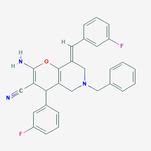 molecular formula C29H23F2N3O B343883 2-amino-6-benzyl-8-(3-fluorobenzylidene)-4-(3-fluorophenyl)-5,6,7,8-tetrahydro-4H-pyrano[3,2-c]pyridine-3-carbonitrile 