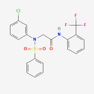 molecular formula C21H16ClF3N2O3S B3438856 N~2~-(3-chlorophenyl)-N~2~-(phenylsulfonyl)-N~1~-[2-(trifluoromethyl)phenyl]glycinamide 