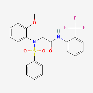 molecular formula C22H19F3N2O4S B3438858 N~2~-(2-methoxyphenyl)-N~2~-(phenylsulfonyl)-N~1~-[2-(trifluoromethyl)phenyl]glycinamide 