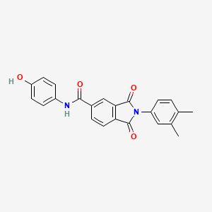 molecular formula C23H18N2O4 B3438876 2-(3,4-dimethylphenyl)-N-(4-hydroxyphenyl)-1,3-dioxo-2,3-dihydro-1H-isoindole-5-carboxamide 