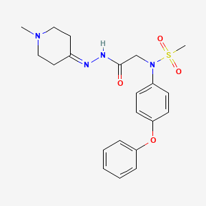 molecular formula C21H26N4O4S B3438909 N-{2-[2-(1-methyl-4-piperidinylidene)hydrazino]-2-oxoethyl}-N-(4-phenoxyphenyl)methanesulfonamide 