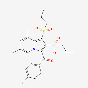 molecular formula C23H26FNO5S2 B3438914 [6,8-dimethyl-1,2-bis(propylsulfonyl)-3-indolizinyl](4-fluorophenyl)methanone 