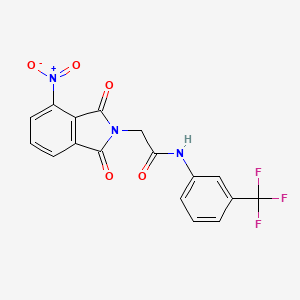 molecular formula C17H10F3N3O5 B3438918 2-(4-nitro-1,3-dioxo-1,3-dihydro-2H-isoindol-2-yl)-N-[3-(trifluoromethyl)phenyl]acetamide 