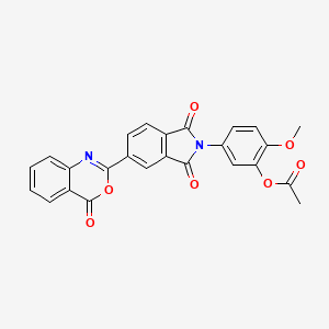 molecular formula C25H16N2O7 B3438923 5-[1,3-DIOXO-5-(4-OXO-4H-3,1-BENZOXAZIN-2-YL)-2,3-DIHYDRO-1H-ISOINDOL-2-YL]-2-METHOXYPHENYL ACETATE 