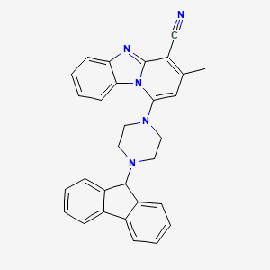 molecular formula C30H25N5 B3438931 1-[4-(9H-fluoren-9-yl)-1-piperazinyl]-3-methylpyrido[1,2-a]benzimidazole-4-carbonitrile 