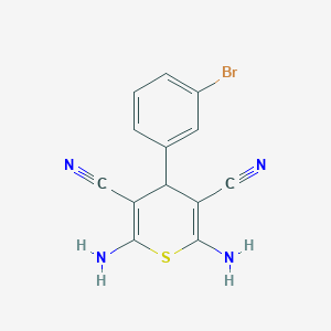 molecular formula C13H9BrN4S B343895 2,6-diamino-4-(3-bromophenyl)-4H-thiopyran-3,5-dicarbonitrile 