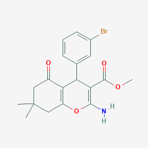 molecular formula C19H20BrNO4 B343896 methyl 2-amino-4-(3-bromophenyl)-7,7-dimethyl-5-oxo-5,6,7,8-tetrahydro-4H-chromene-3-carboxylate 