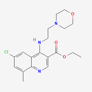 molecular formula C19H24ClN3O3 B3438962 ethyl 6-chloro-8-methyl-4-{[2-(4-morpholinyl)ethyl]amino}-3-quinolinecarboxylate 