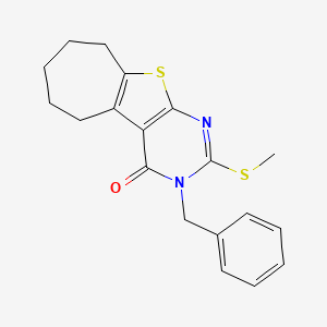 molecular formula C19H20N2OS2 B3438970 3-benzyl-2-(methylthio)-3,5,6,7,8,9-hexahydro-4H-cyclohepta[4,5]thieno[2,3-d]pyrimidin-4-one 