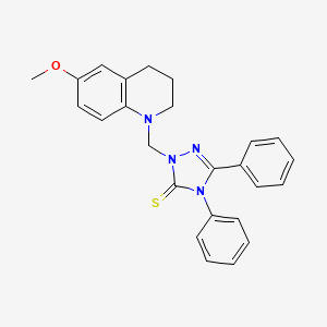 2-[(6-methoxy-3,4-dihydro-1(2H)-quinolinyl)methyl]-4,5-diphenyl-2,4-dihydro-3H-1,2,4-triazole-3-thione