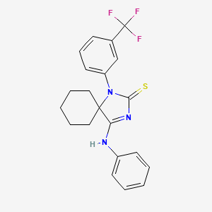 4-(phenylimino)-1-[3-(trifluoromethyl)phenyl]-1,3-diazaspiro[4.5]decane-2-thione