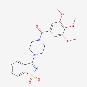 molecular formula C21H23N3O6S B3438998 3-[4-(3,4,5-trimethoxybenzoyl)-1-piperazinyl]-1,2-benzisothiazole 1,1-dioxide 