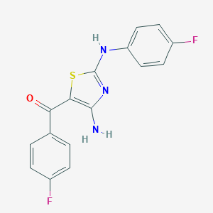 molecular formula C16H11F2N3OS B343902 [4-Amino-2-(4-fluoroanilino)-1,3-thiazol-5-yl](4-fluorophenyl)methanone 