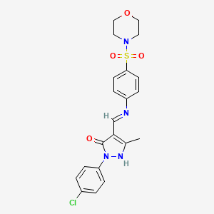 molecular formula C21H21ClN4O4S B3439022 2-(4-chlorophenyl)-5-methyl-4-({[4-(4-morpholinylsulfonyl)phenyl]amino}methylene)-2,4-dihydro-3H-pyrazol-3-one 