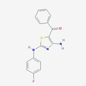 molecular formula C16H12FN3OS B343903 [4-Amino-2-(4-fluoroanilino)-1,3-thiazol-5-yl](phenyl)methanone 