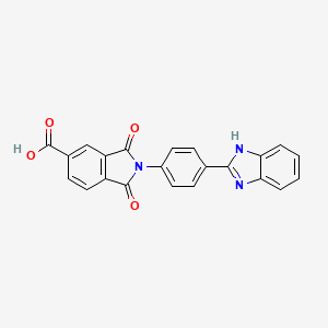 molecular formula C22H13N3O4 B3439037 2-[4-(1H-benzimidazol-2-yl)phenyl]-1,3-dioxo-5-isoindolinecarboxylic acid 