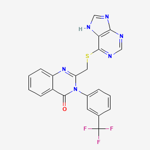 molecular formula C21H13F3N6OS B3439040 2-[(9H-purin-6-ylthio)methyl]-3-[3-(trifluoromethyl)phenyl]-4(3H)-quinazolinone 