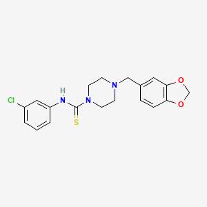 4-(1,3-benzodioxol-5-ylmethyl)-N-(3-chlorophenyl)-1-piperazinecarbothioamide