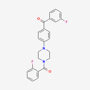 molecular formula C24H20F2N2O2 B3439054 {4-[4-(2-fluorobenzoyl)-1-piperazinyl]phenyl}(3-fluorophenyl)methanone 