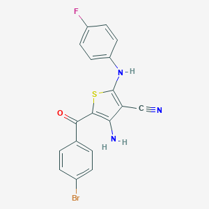 molecular formula C18H11BrFN3OS B343906 4-Amino-5-(4-bromobenzoyl)-2-(4-fluoroanilino)thiophene-3-carbonitrile 