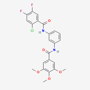 molecular formula C23H19ClF2N2O5 B3439060 2-chloro-4,5-difluoro-N-{3-[(3,4,5-trimethoxybenzoyl)amino]phenyl}benzamide 