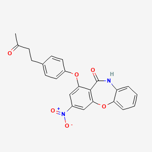 molecular formula C23H18N2O6 B3439073 3-nitro-1-[4-(3-oxobutyl)phenoxy]dibenzo[b,f][1,4]oxazepin-11(10H)-one 