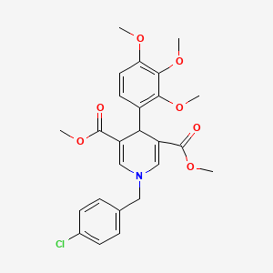 molecular formula C25H26ClNO7 B3439076 dimethyl 1-(4-chlorobenzyl)-4-(2,3,4-trimethoxyphenyl)-1,4-dihydro-3,5-pyridinedicarboxylate 