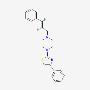 molecular formula C22H23N3S B3439090 1-(3-phenyl-2-propen-1-yl)-4-(4-phenyl-1,3-thiazol-2-yl)piperazine 