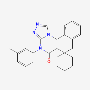 molecular formula C25H24N4O B3439102 4-(3-methylphenyl)-4H-spiro[benzo[h][1,2,4]triazolo[4,3-a]quinazoline-6,1'-cyclohexan]-5(7H)-one 