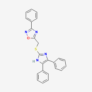molecular formula C24H18N4OS B3439116 5-{[(4,5-diphenyl-1H-imidazol-2-yl)thio]methyl}-3-phenyl-1,2,4-oxadiazole 