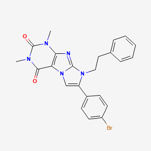 molecular formula C23H20BrN5O2 B3439129 7-(4-bromophenyl)-1,3-dimethyl-8-(2-phenylethyl)-1H-imidazo[2,1-f]purine-2,4(3H,8H)-dione 