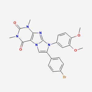 molecular formula C23H20BrN5O4 B3439136 7-(4-bromophenyl)-8-(3,4-dimethoxyphenyl)-1,3-dimethyl-1H-imidazo[2,1-f]purine-2,4(3H,8H)-dione 
