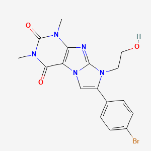 molecular formula C17H16BrN5O3 B3439150 7-(4-bromophenyl)-8-(2-hydroxyethyl)-1,3-dimethyl-1H-imidazo[2,1-f]purine-2,4(3H,8H)-dione 