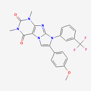 molecular formula C23H18F3N5O3 B3439194 7-(4-methoxyphenyl)-1,3-dimethyl-8-[3-(trifluoromethyl)phenyl]-1H-imidazo[2,1-f]purine-2,4(3H,8H)-dione 